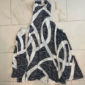 Navy Blue/White Mini Dress